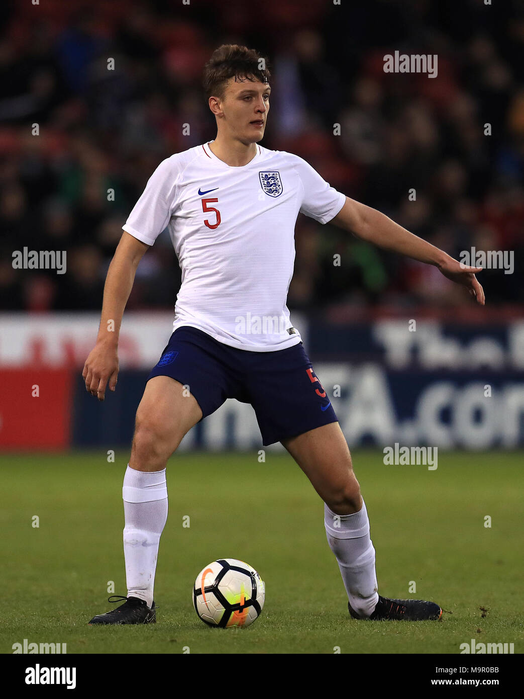 Dael Fry aus England der U21 während des UEFA European U21 Championship Qualifying, Gruppenspiel 4 in Bramall Lane, Sheffield. DRÜCKEN SIE VERBANDSFOTO. Bilddatum: Dienstag, 27. März 2018. Siehe PA Story SOCCER England U21. Bildnachweis sollte lauten: Mike Egerton/PA Wire. Stockfoto