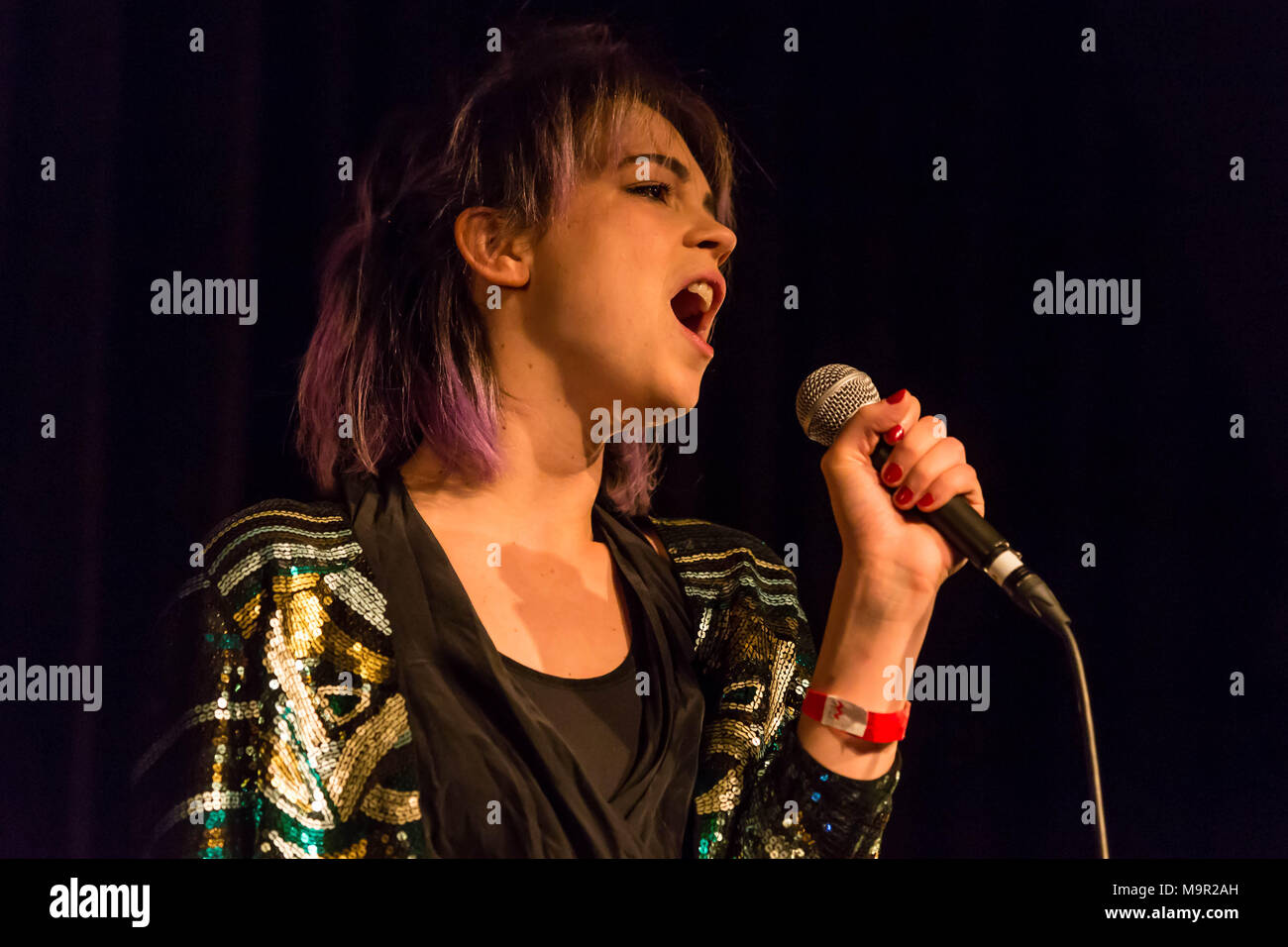 Rykka swiss-canadian Sänger vertreten die Schweiz am Eurovision Song Contest 2016 in Stockholm. Stockfoto