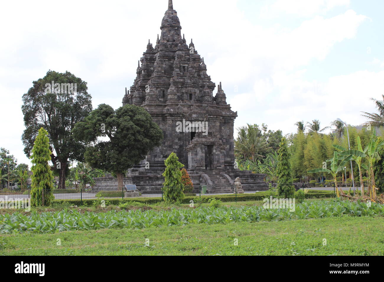 Die Landschaft im Plaosan-Tempelbezirk, einem der schönen buddhistischen Tempel in Indonesien, im Klaten-Bezirk, Zentral-Java Stockfoto