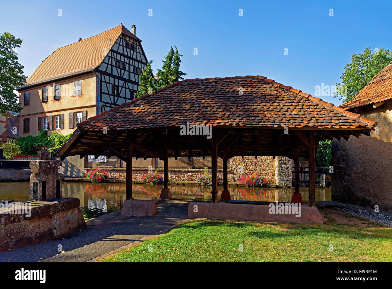 Europa, Frankreich, Rhein, Bas (Elsass), das Weiße Schloss, Wissembourg, Dock de 24 Novembre, Waschplatz, historisch, Fluss, nichts aber, Architektur Stockfoto