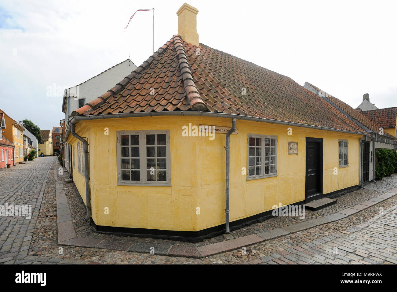 H.c. Andersens Hus (Hans Christian Andersen Haus) auf Hans Jensens straede, Odense, Region Süddänemark, Dänemark. August 21 2010, war ein Hans Stockfoto