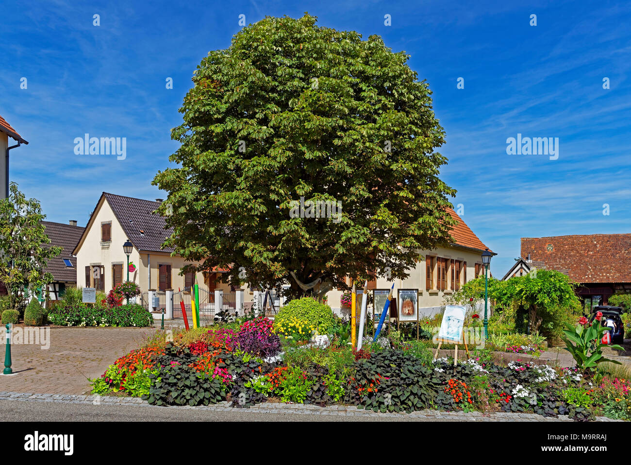 Europa, Frankreich, Rhein, Bas (Elsass), Soultz-sous-Forêts, Rue Principale Hohwiller, Gebäude, historisch, Lokalen, Architektur, Gebäude, seine Stockfoto