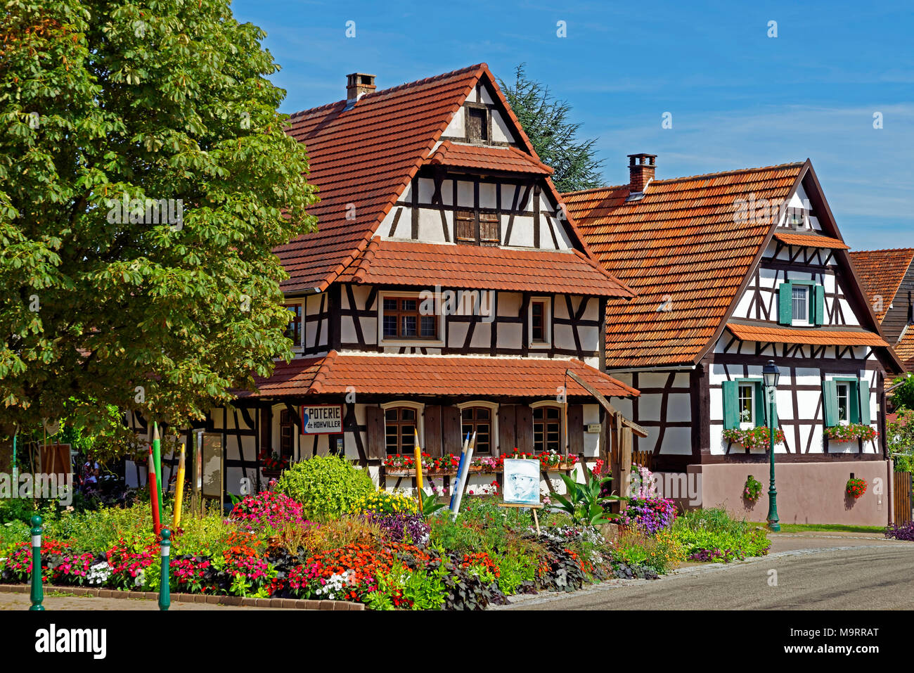 Europa, Frankreich, Rhein, Bas (Elsass), Soultz-sous-Forêts, Rue Principale Hohwiller, Gebäude, historisch, Lokalen, Architektur, Gebäude, seine Stockfoto