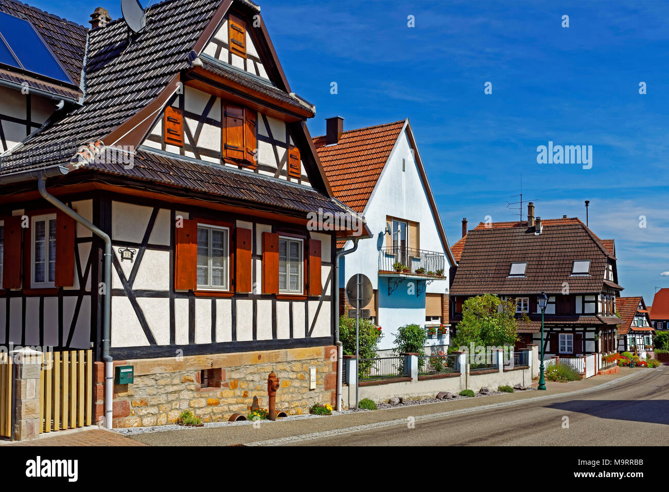 Europa, Frankreich, Rhein, Bas (Elsass), Soultz-sous-Forets, Rue Principale Hohwiller, Gebäude, historisch, Lokalen, Architektur, Gebäude, seine Stockfoto
