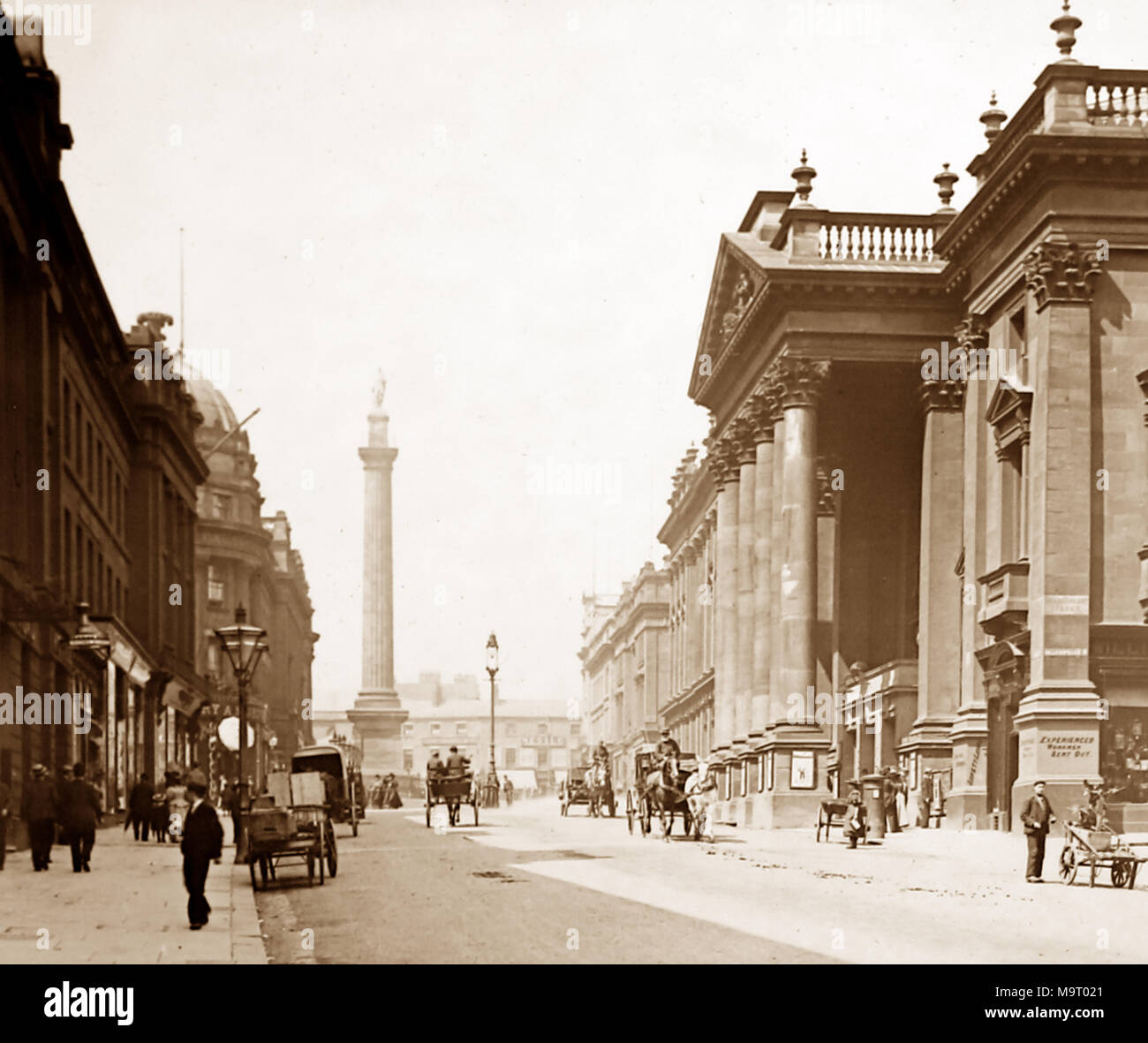 Grey Street, Newcastle upon Tyne, Viktorianischen Periode Stockfoto