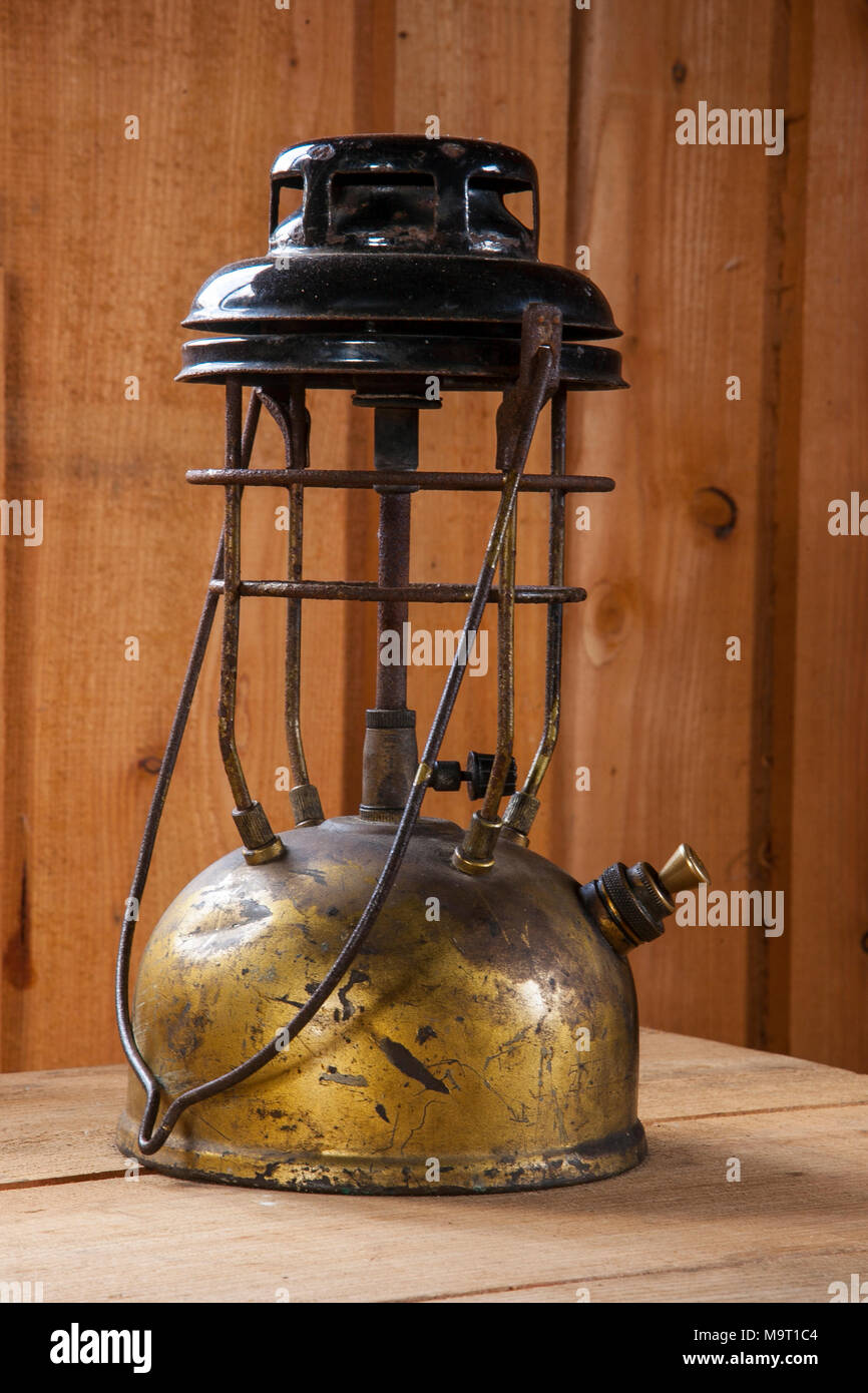 Vintage Tilley Lamp, antik, amerikanische Erinnerungsstücke aus vergangenen Zeiten, Großbritannien Stockfoto