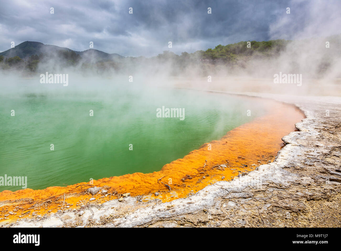 Neuseeland Wai-o-Tapu Thermal Wonderland der Champagne Pool, waiotapu rotorua Neuseeland Neuseeland Rotorua Waiotapu Stockfoto