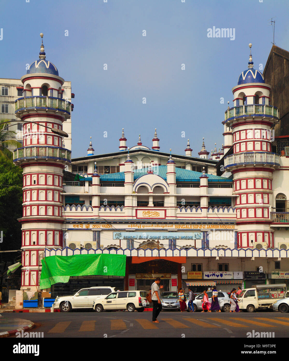 Myanmar, Yangon, Bengali sunnitischen Jamae Moschee, Stockfoto