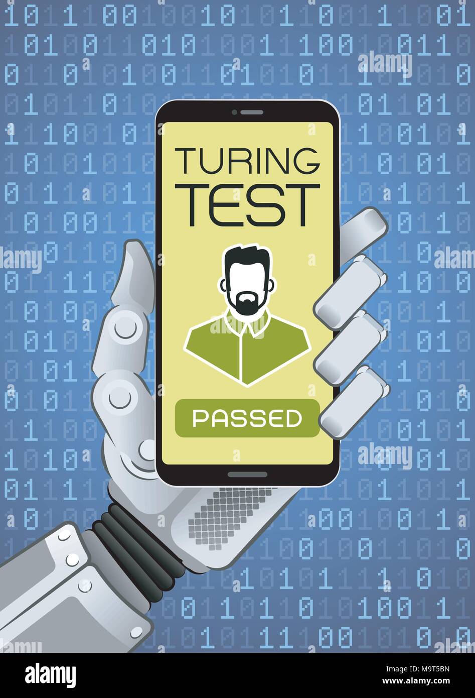 Der Turing Test wurde erfolgreich durch Roboter übergeben Stock Vektor