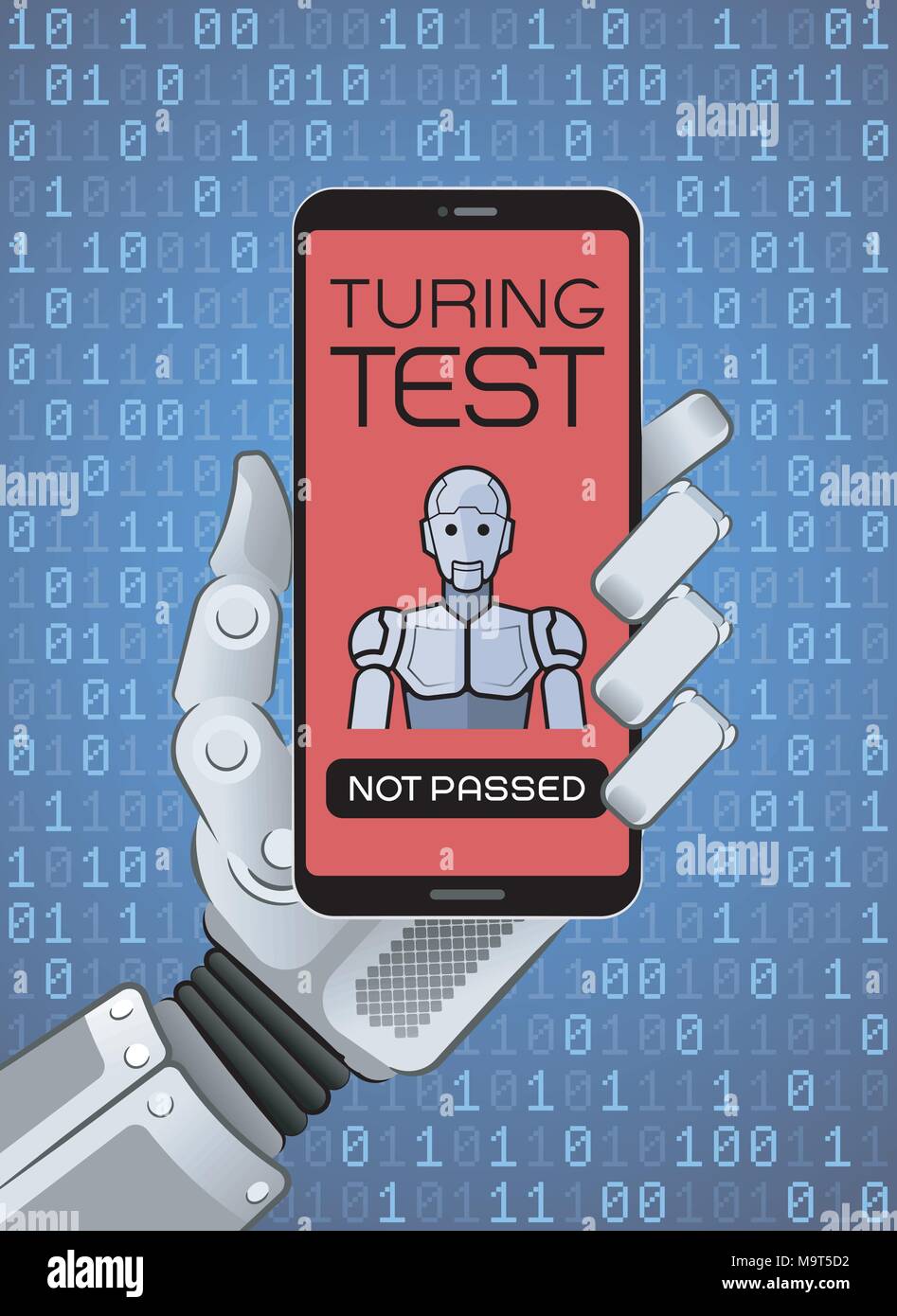 Die Turing Test Ist durch Roboter ist fehlgeschlagen. Stock Vektor