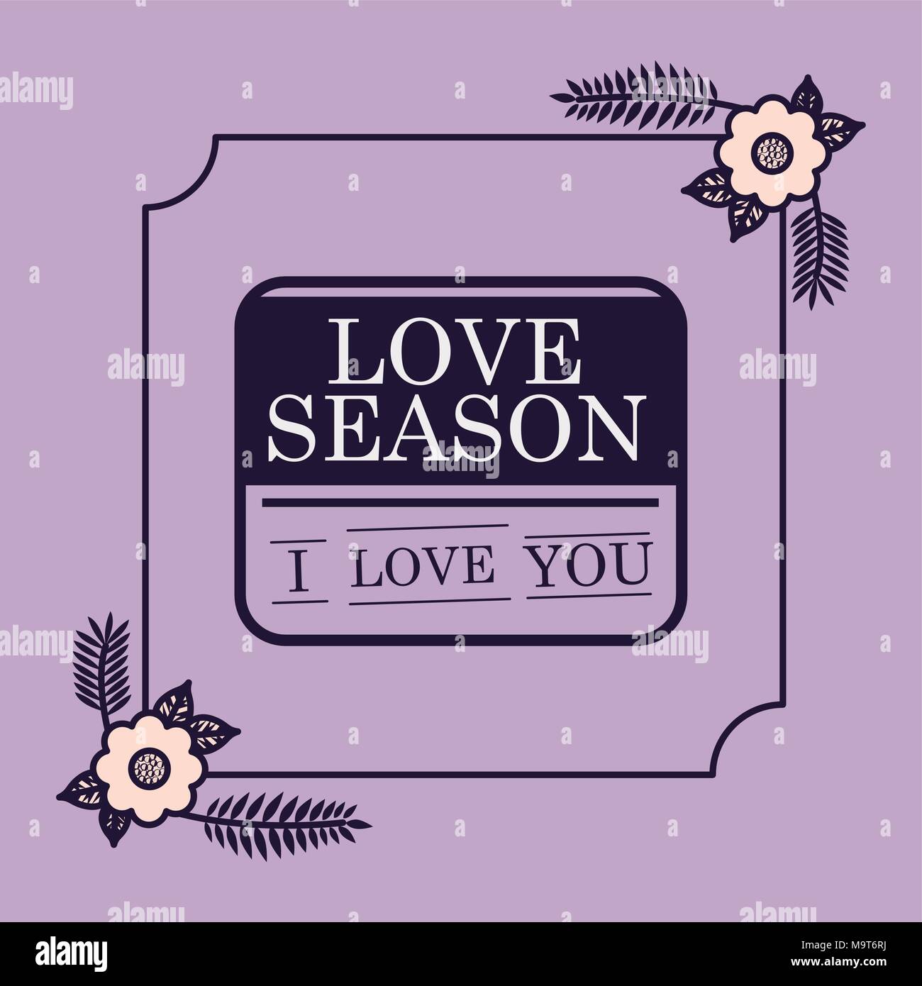 Liebe Saison florale Dichtung card Design Stock Vektor