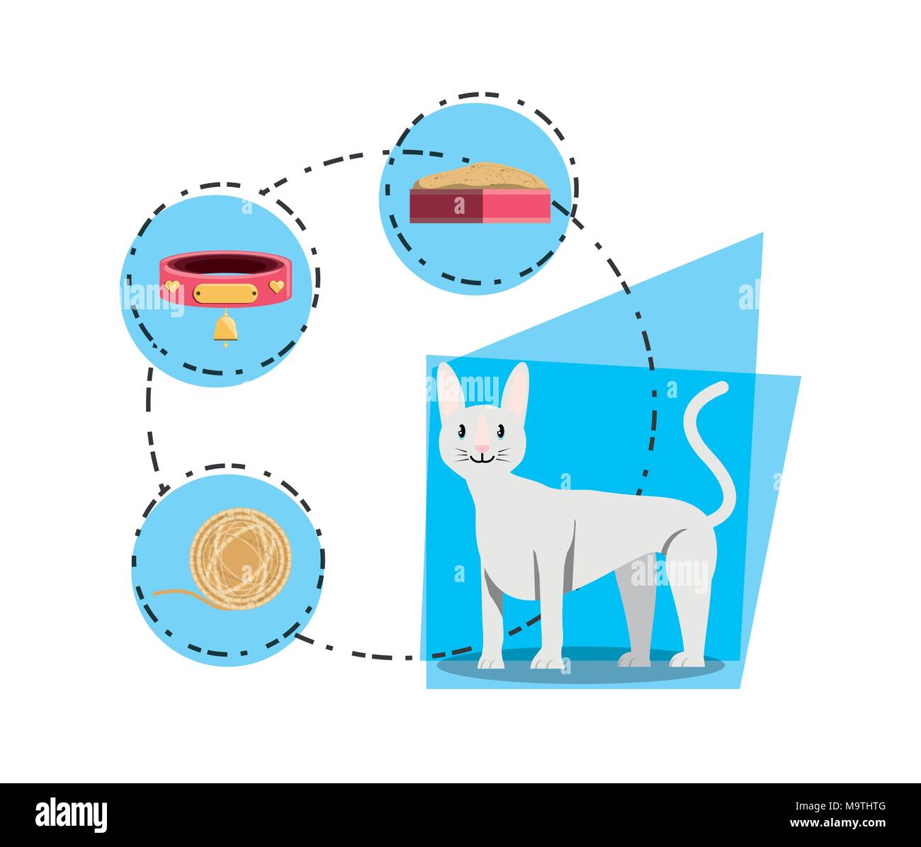 Katze mit können Lebensmittel Vector Illustration Design Stock Vektor