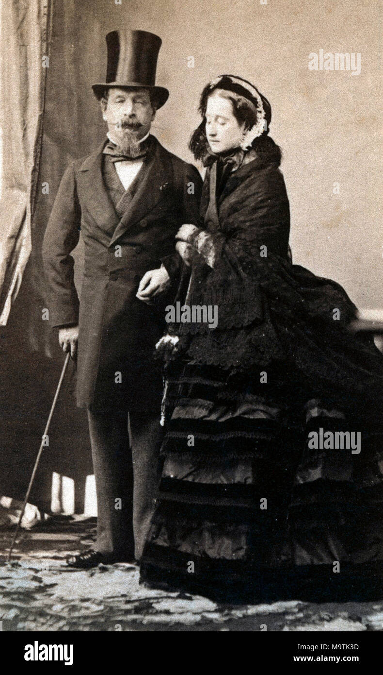 1870: Kaiser Napoleon III. von Frankreich (1808-1873) und Kaiserin Eugenie im Exil Stockfoto