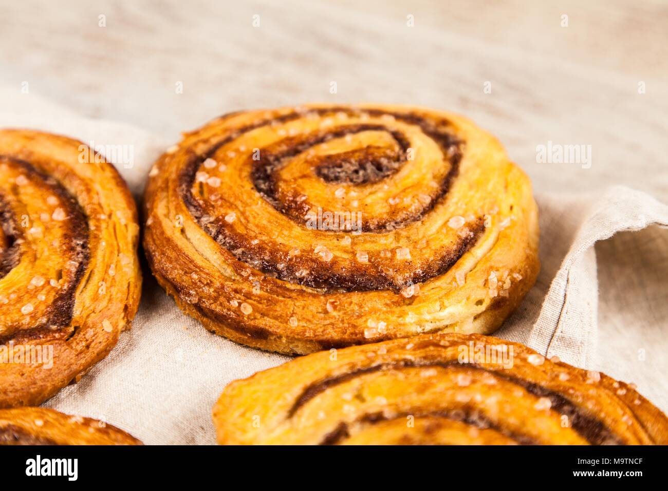 Traditionelle Zimtrollen Stockfoto