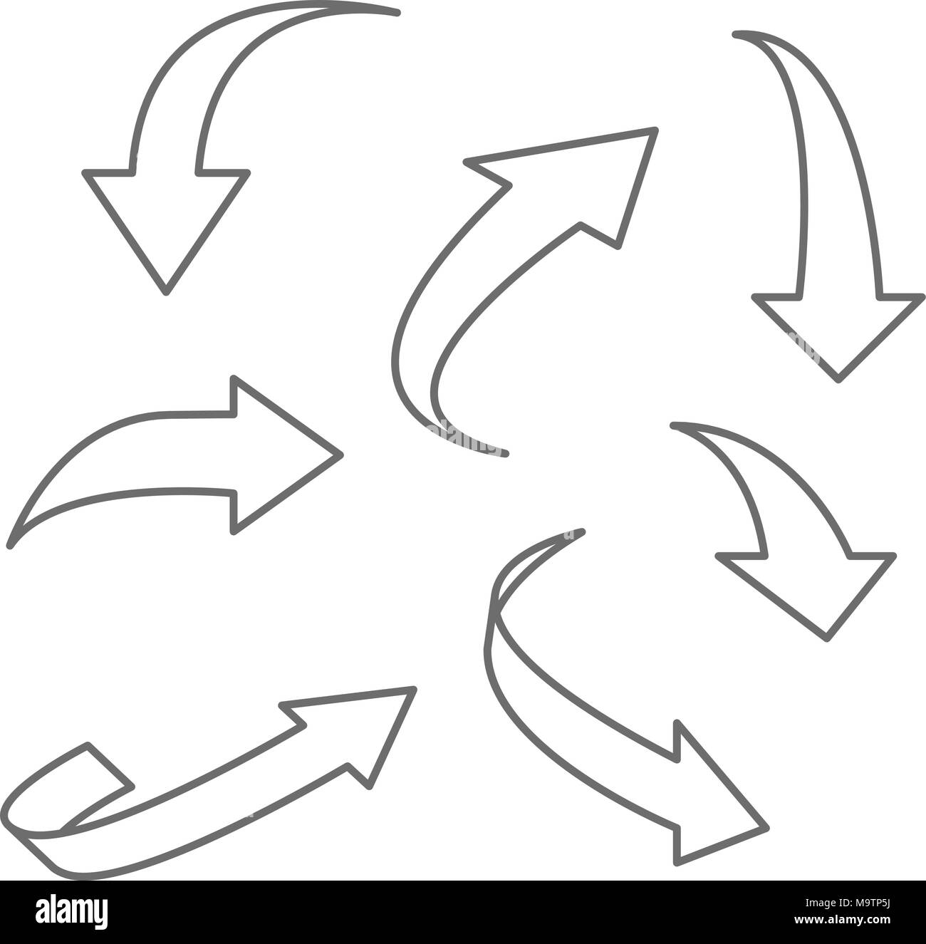 Umrisse Pfeile Stock Vektor