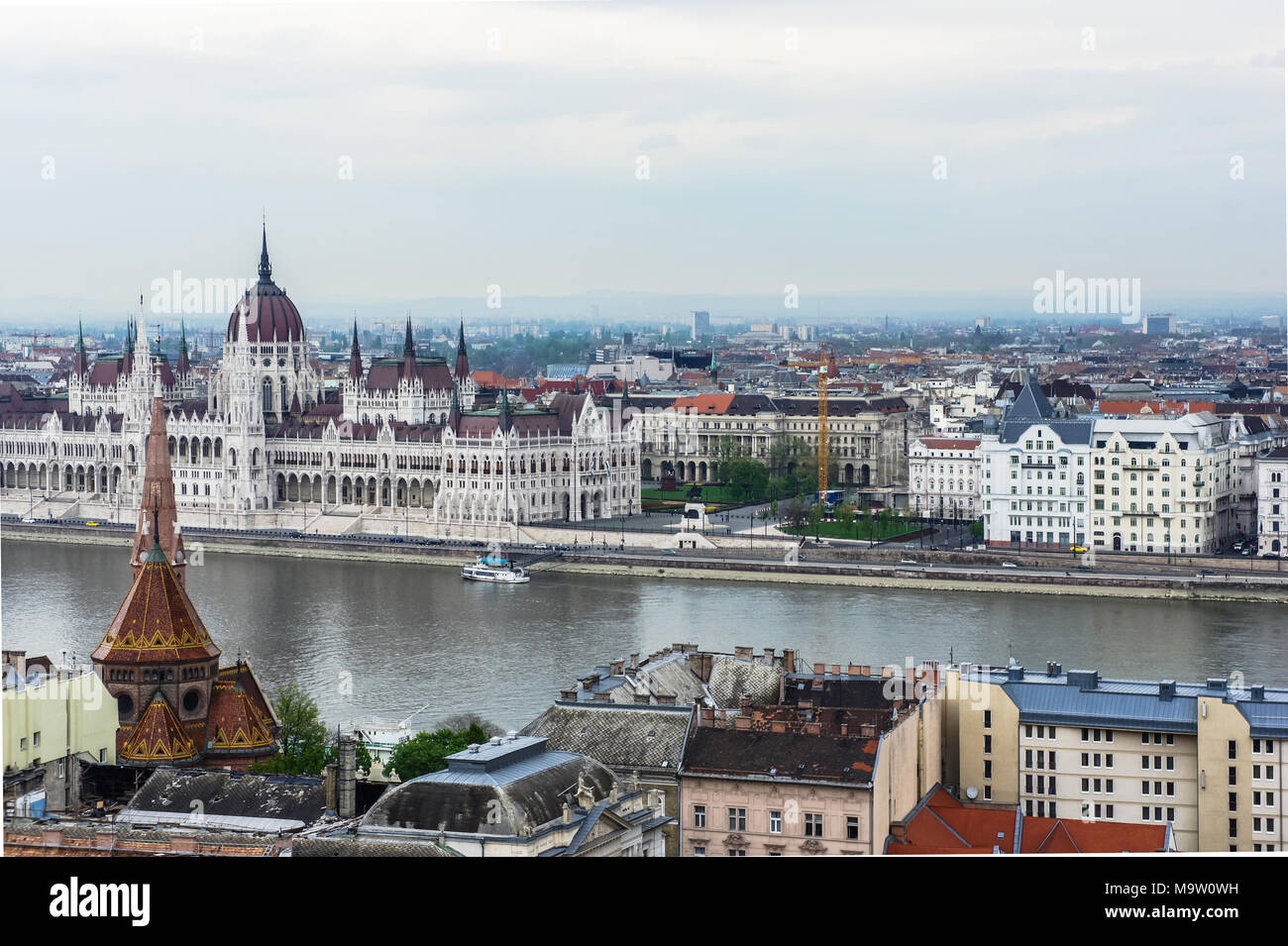 Blick auf die Stadt Budapest und Donau, Ungarn Stockfoto