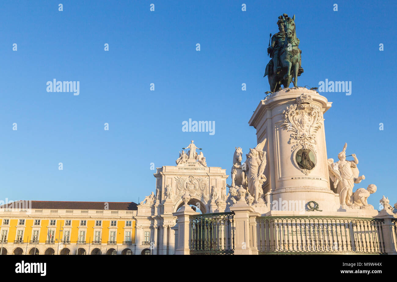 Praca do Comercio Lissabon Portugal. Stockfoto