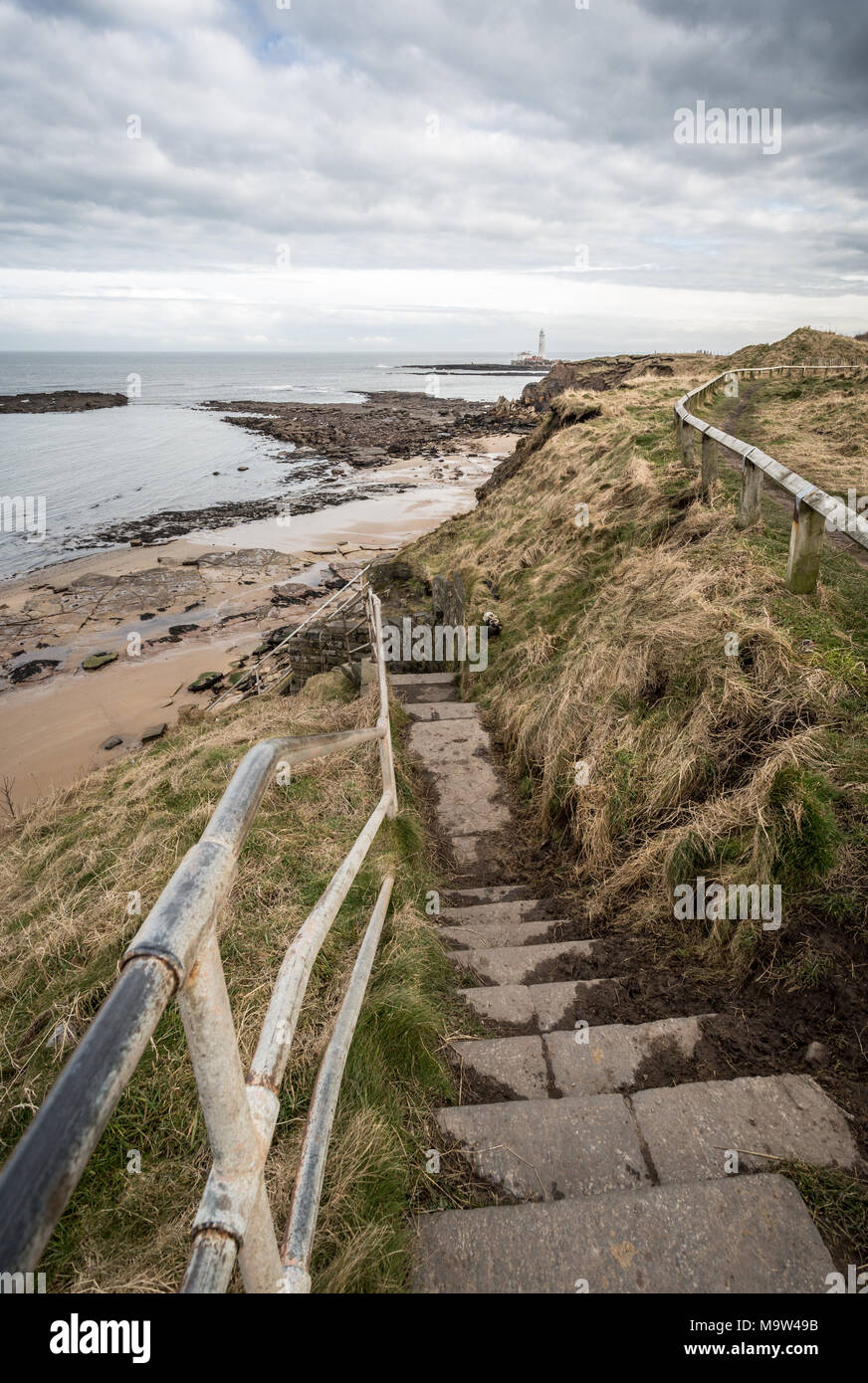 St Mary's Leuchtturm, Whitley Bay, England, GB, UK, Europa. Stockfoto