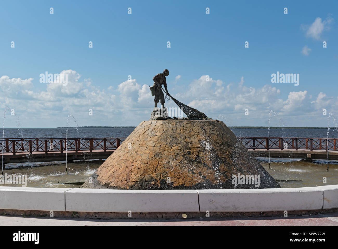 Denkmal für die Fischer in der Stadt Chetumal, Mexiko Stockfoto