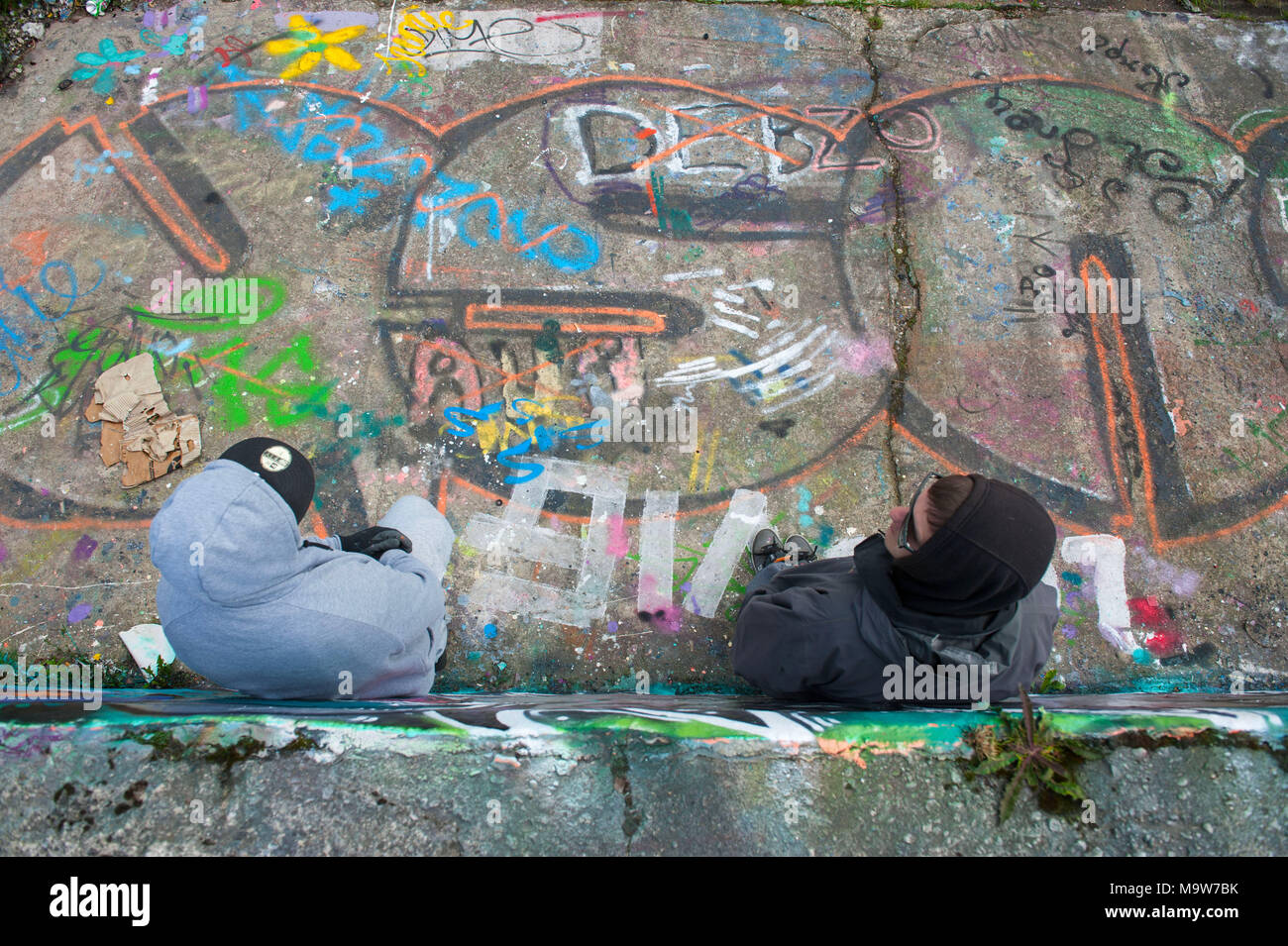 London. Street Artists in Markfield Park. Tottenham. Vereinigtes Königreich. Stockfoto