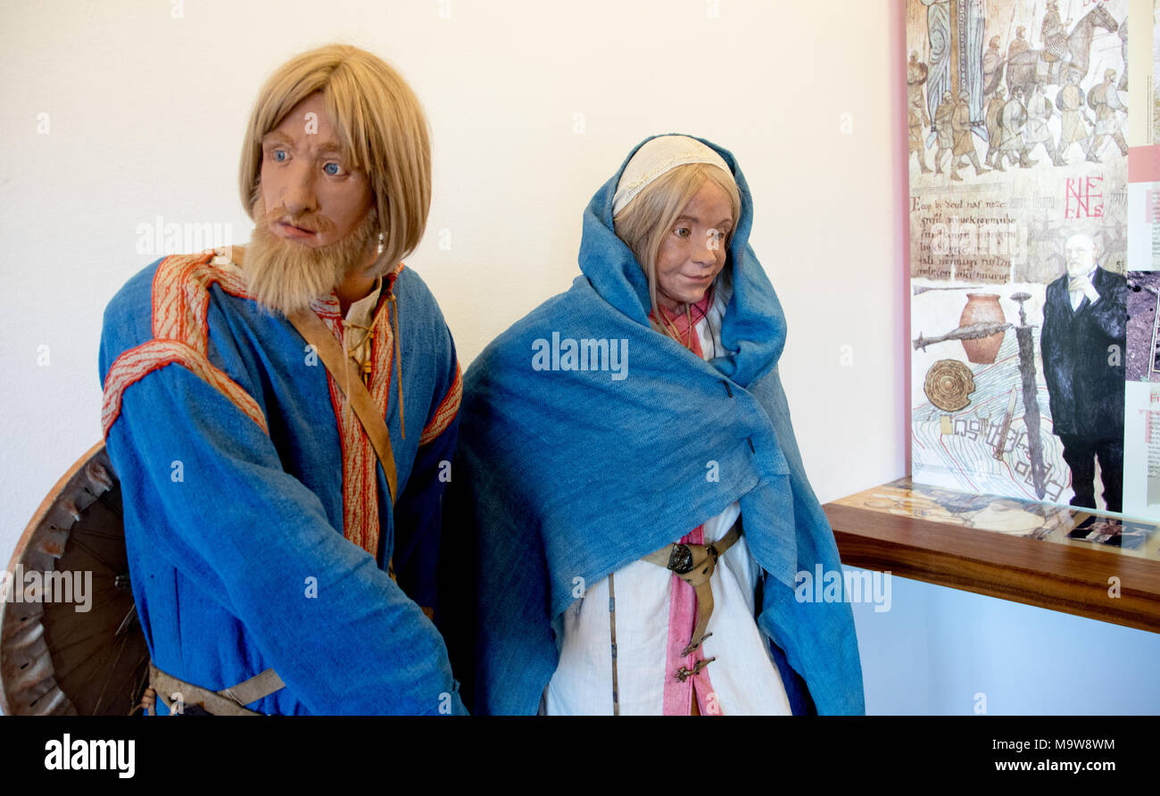 Modelle der Alten Slowenischen Menschen Burg von Bled Slowenien Stockfoto