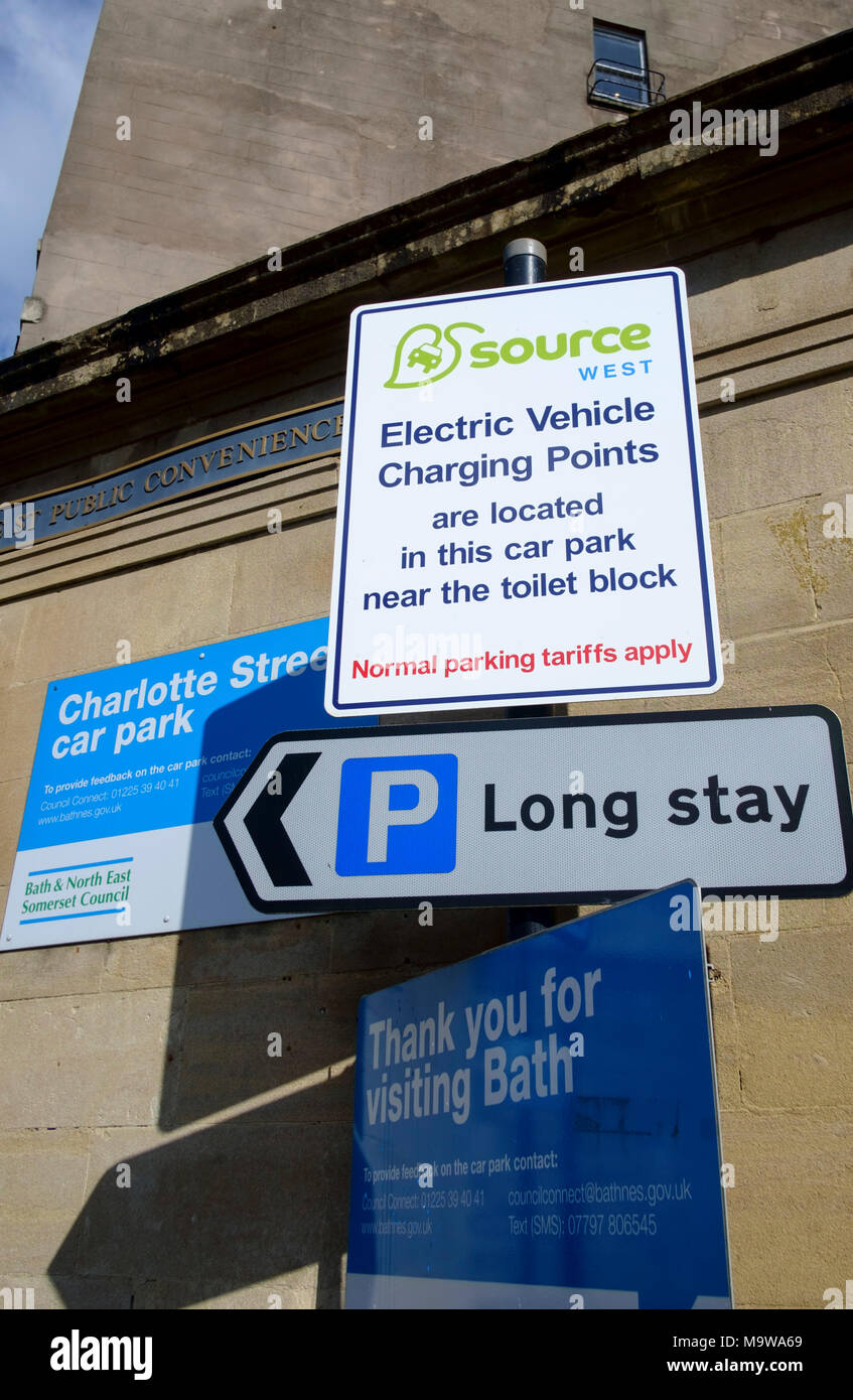 Parkplatz in Somerset Bath, England Großbritannien Stockfoto