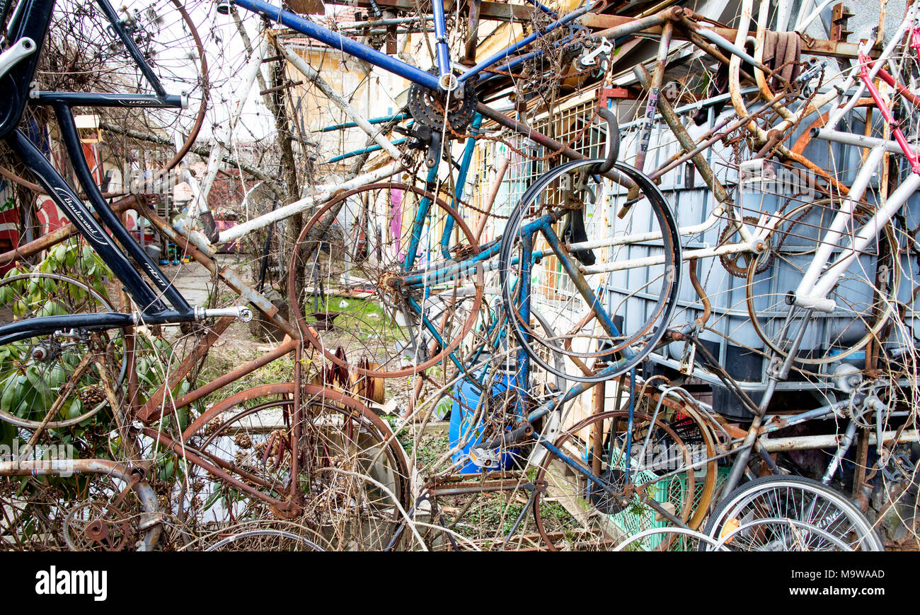 Fahrrad Skulptur Ljubljana Slowenien Stockfoto