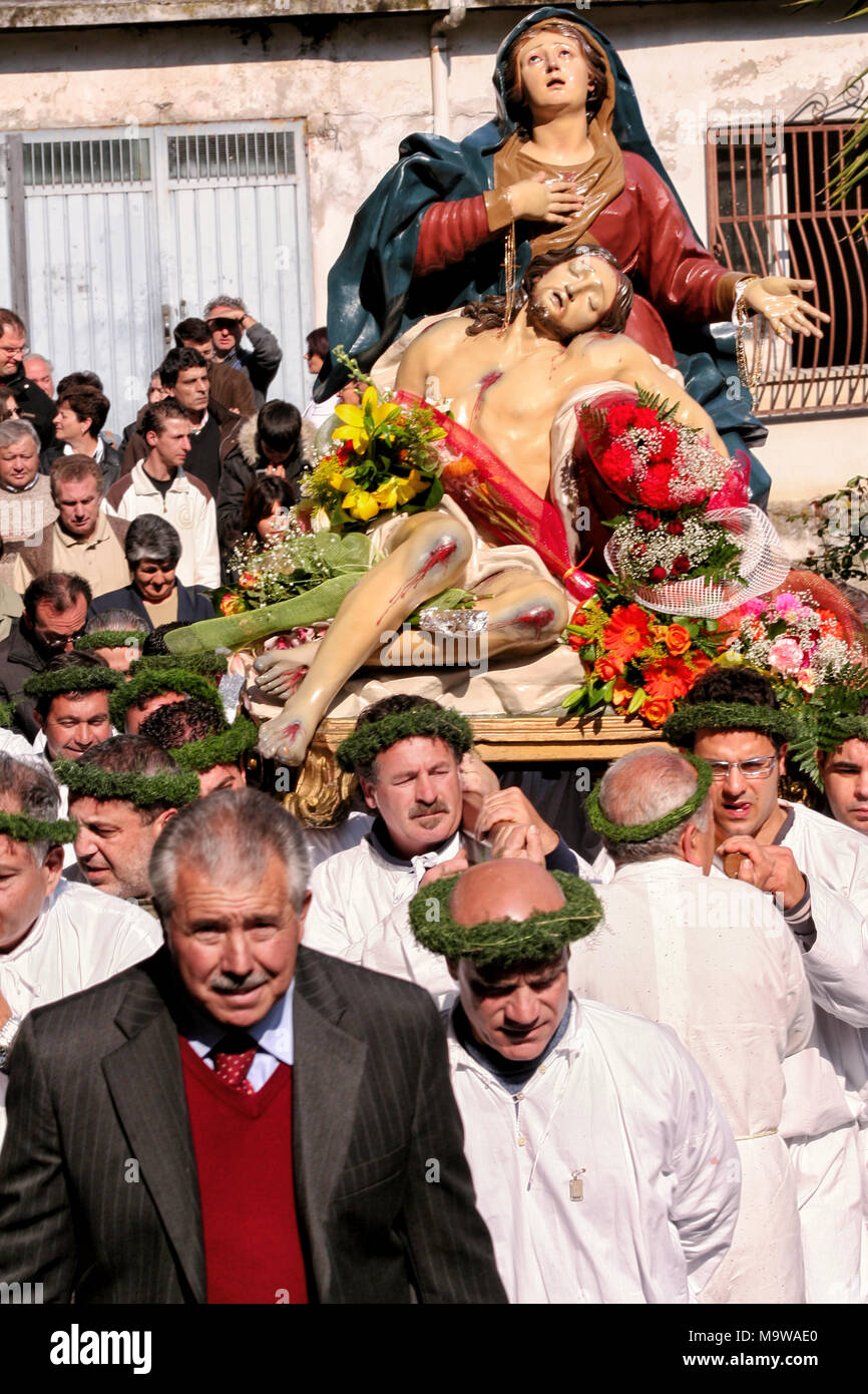 Nocera Terinese (Italien) - Der processione dell'Addolorata im Ostern Karsamstag Stockfoto