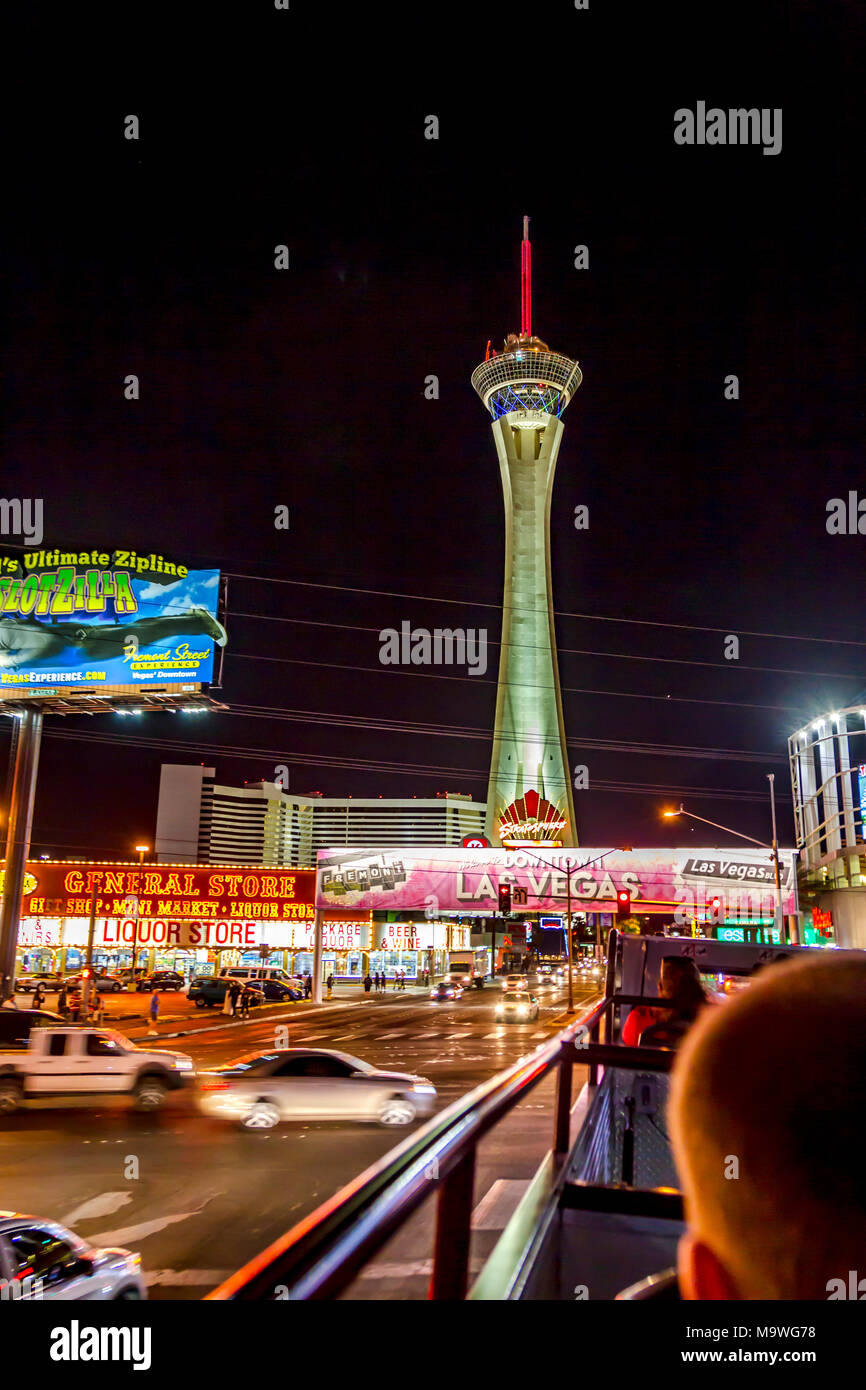 Stratosphere Hotel, Casino und Tower, Las Vegas. Narvarda, USA. Stockfoto