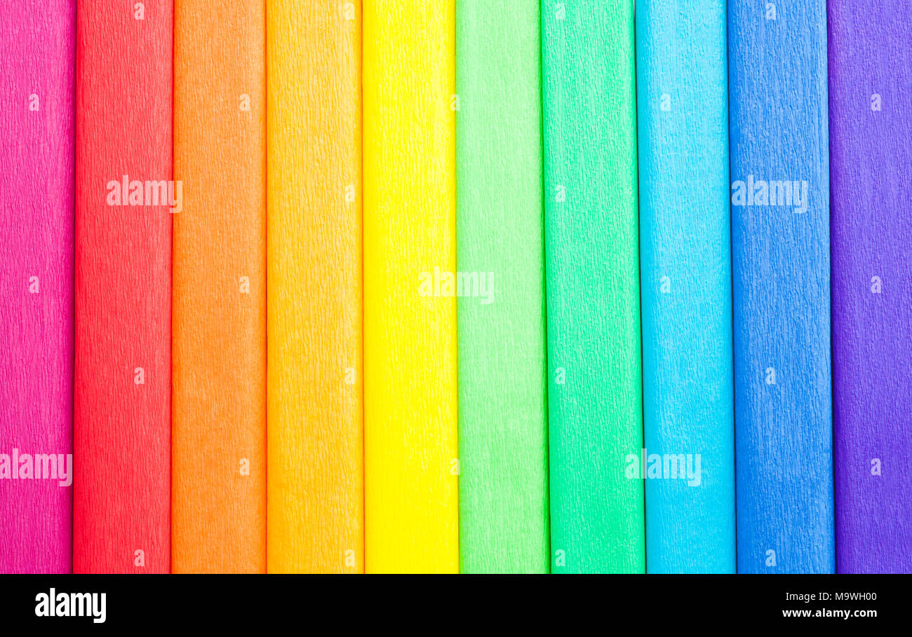 Crepe Rainbow Color Papier Stockfoto