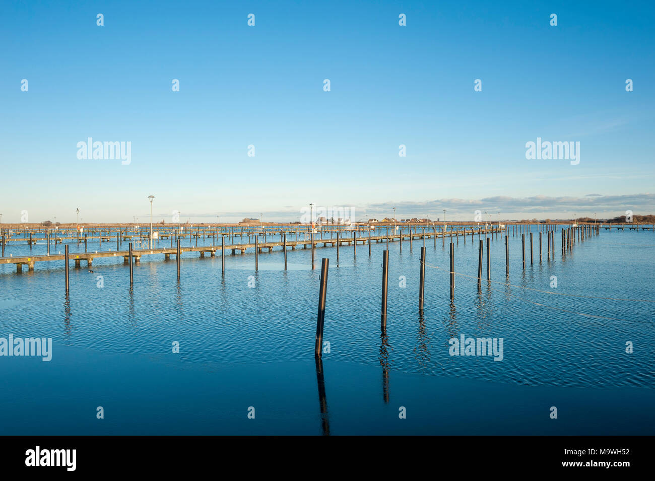 Wharf für Yachten in der Marina Heiligenhafen, Ostsee, Schleswig-Holstein, Deutschland, Europa Stockfoto