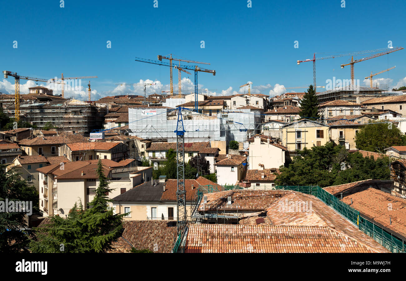 Erdbeben, Wiederaufbau LAquila. , Abruzzen, Italien, Europa Stockfoto