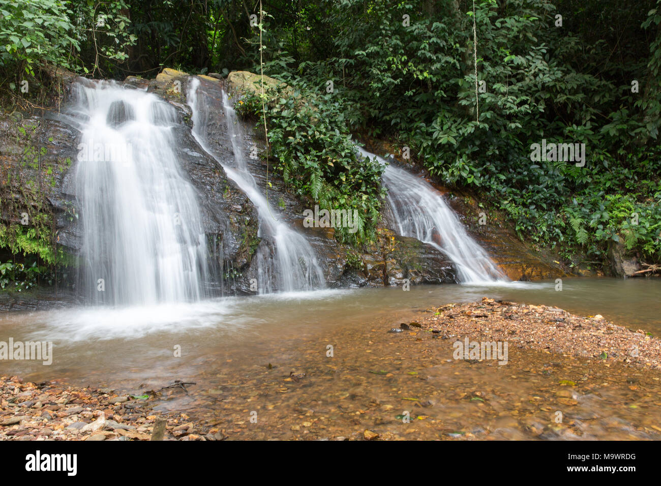 Ein Wasserfall in der Nähe des Dorfes Kloto, Western Togo. Stockfoto