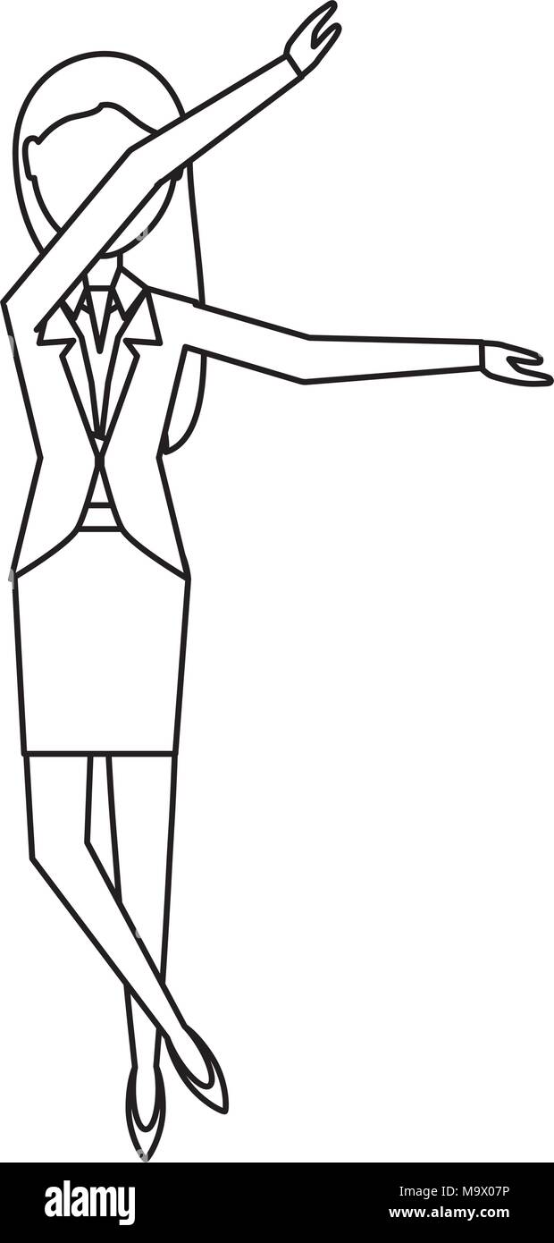 Skizze des Avatars Geschäftsfrau Yoga auf weißem Hintergrund, Vector Illustration Stock Vektor