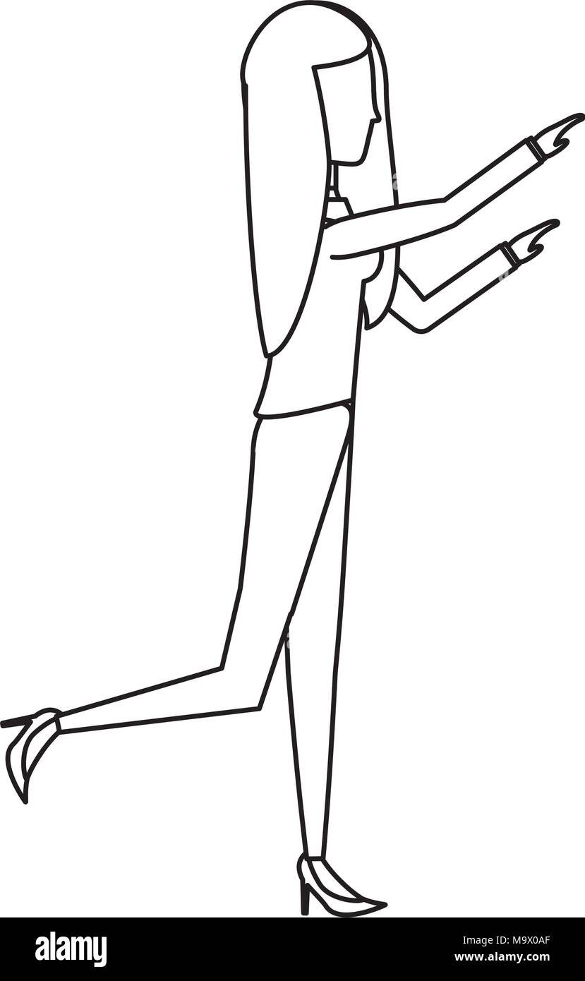 Skizze des Avatars Geschäftsfrau Yoga auf weißem Hintergrund, Vector Illustration Stock Vektor