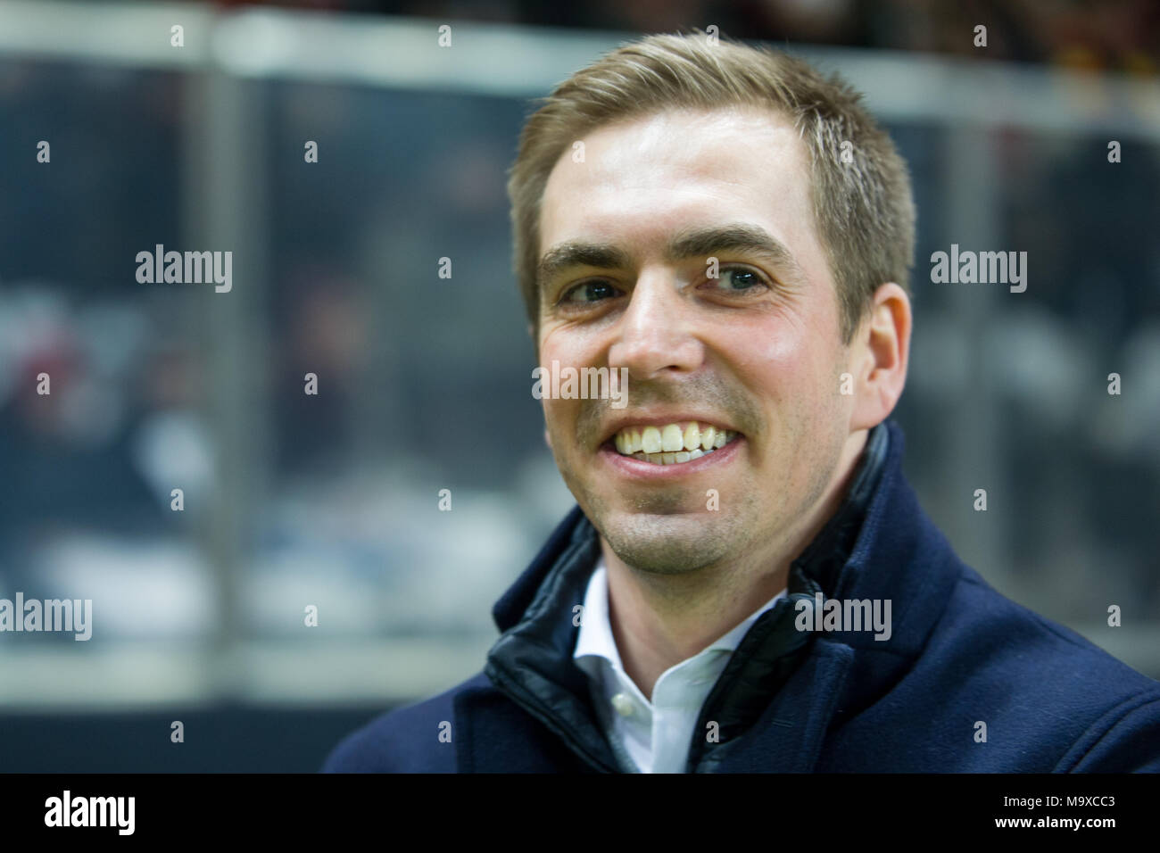 Berlin, Deutschland. 28. März, 2018. Philipp LAHM (ehemaliger Nationalspieler), Brustbild, Fussball Laenderspiel, Freundschaftsspiel, Deutschland (GER) - Brasilien (BRA) 0:1, am 27.03.2018 in Berlin/Deutschland. | Verwendung der weltweiten Kredit: dpa/Alamy leben Nachrichten Stockfoto