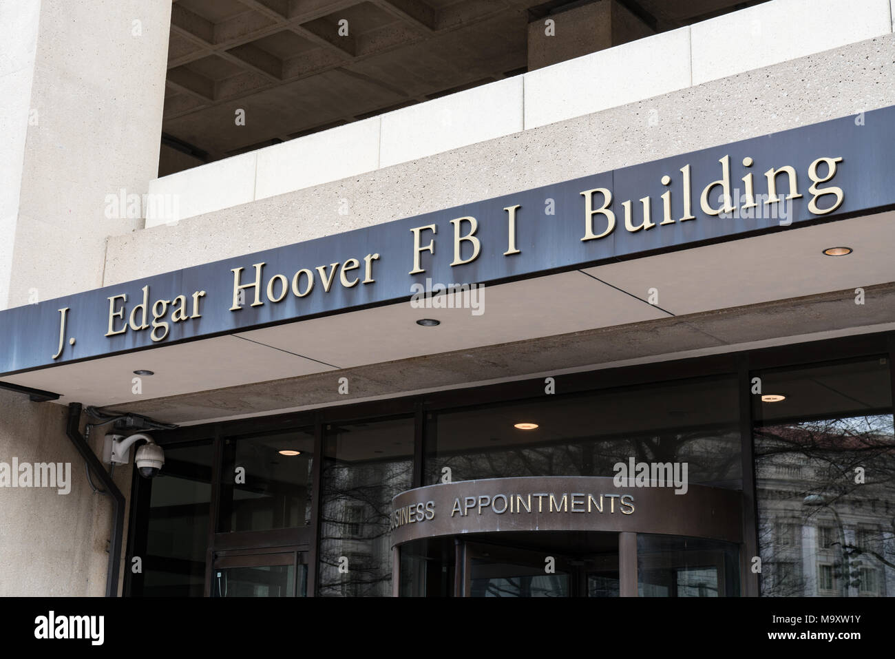 WASHINGTON, DC - 14. MÄRZ 2018: die Fassade der J.Edgar Hoover FBI-Gebäude in Washington DC Stockfoto