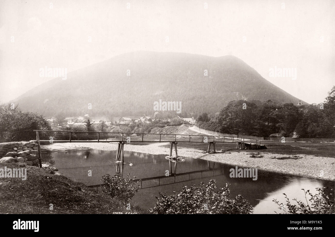 Jahrgang 19 Foto - Vereinigtes Königreich - Fluss im Dinas Mawddwy und Moel Dinas, Wales Stockfoto