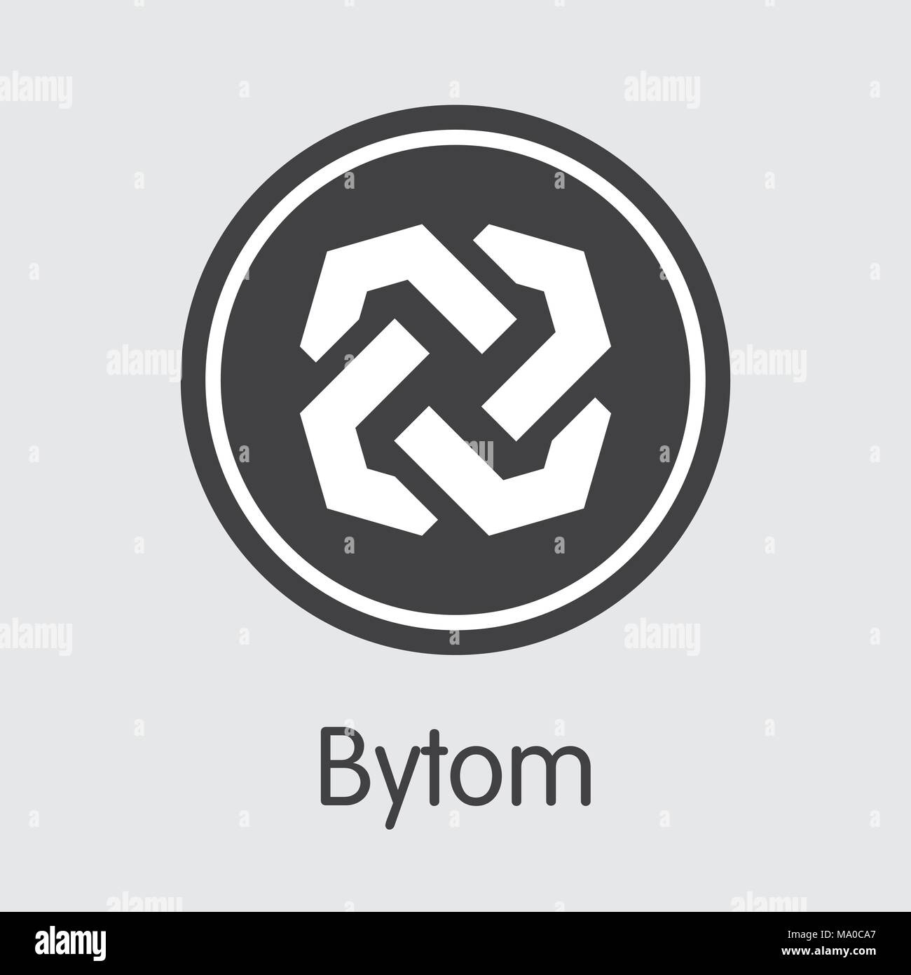Bytom Cryptocurrency Münze. Vektor Trading Zeichen der BTM. Stock Vektor