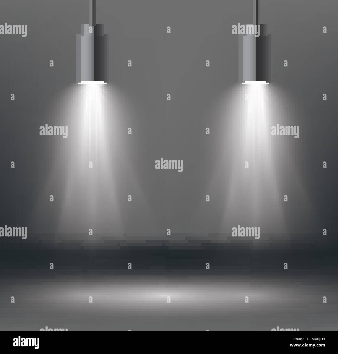 Szene-Beleuchtungseffekte mit Spotlight. Vektor-Illustration. Stock Vektor
