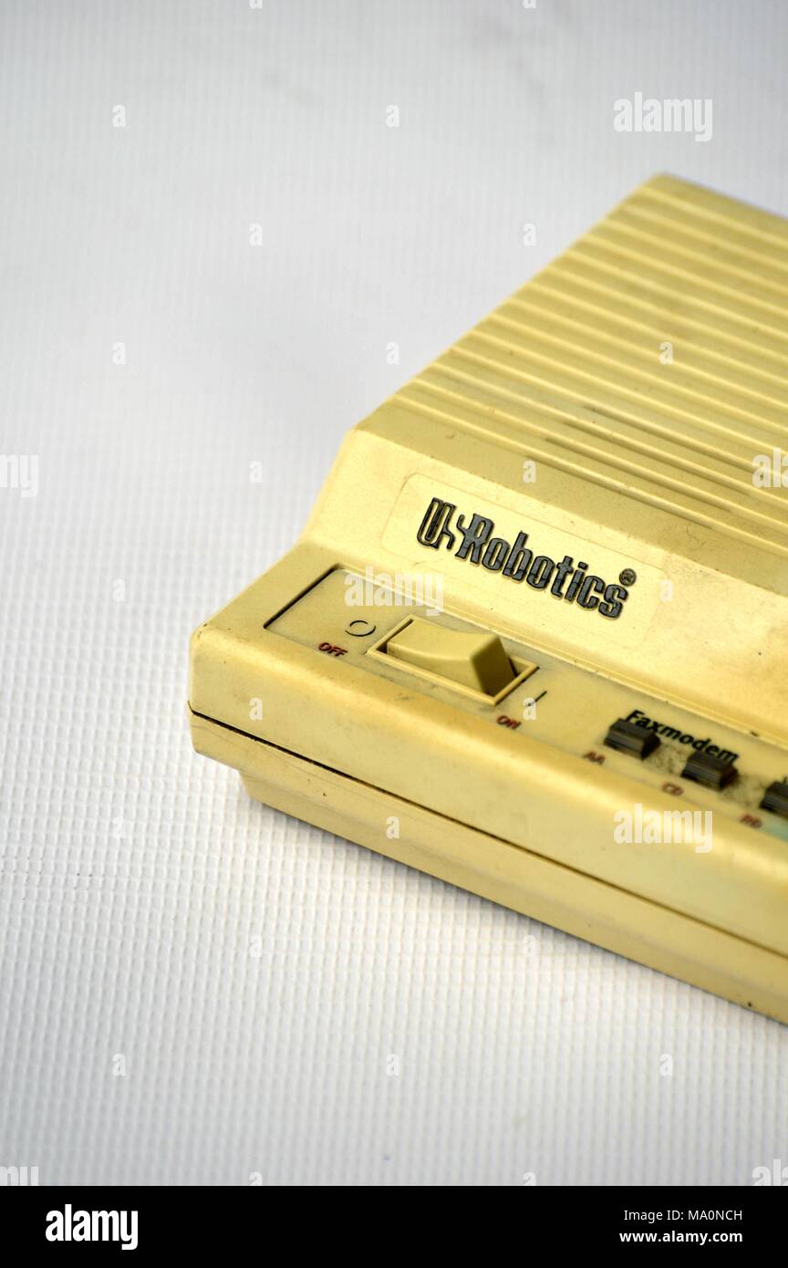 Altes modem Fax, Internet Gerät Stockfoto