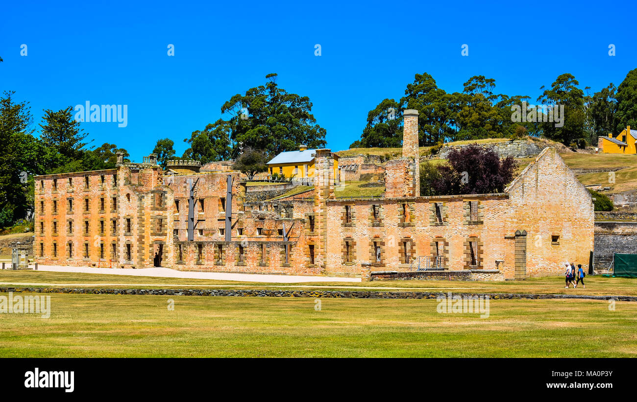 Port Arthur, Tasmanien, Australien - der Pönitentiarie. Wie eine Mühle gebaut, wurde es in einer Haftanstalt in 1857 umgewandelt. Stockfoto