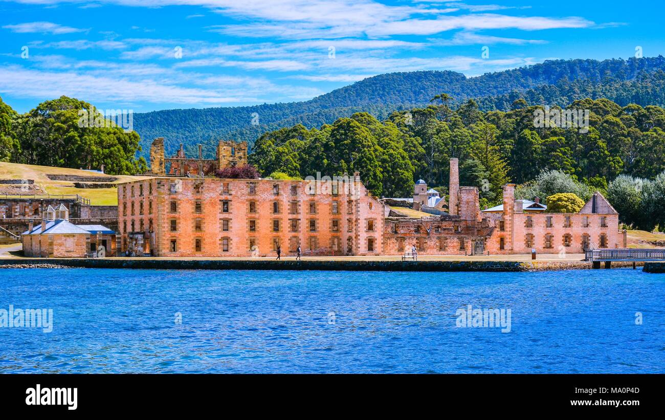 Port Arthur, Tasmanien, Australien - der Pönitentiarie. Wie eine Mühle gebaut, wurde es in einer Haftanstalt in 1857 umgewandelt. Stockfoto
