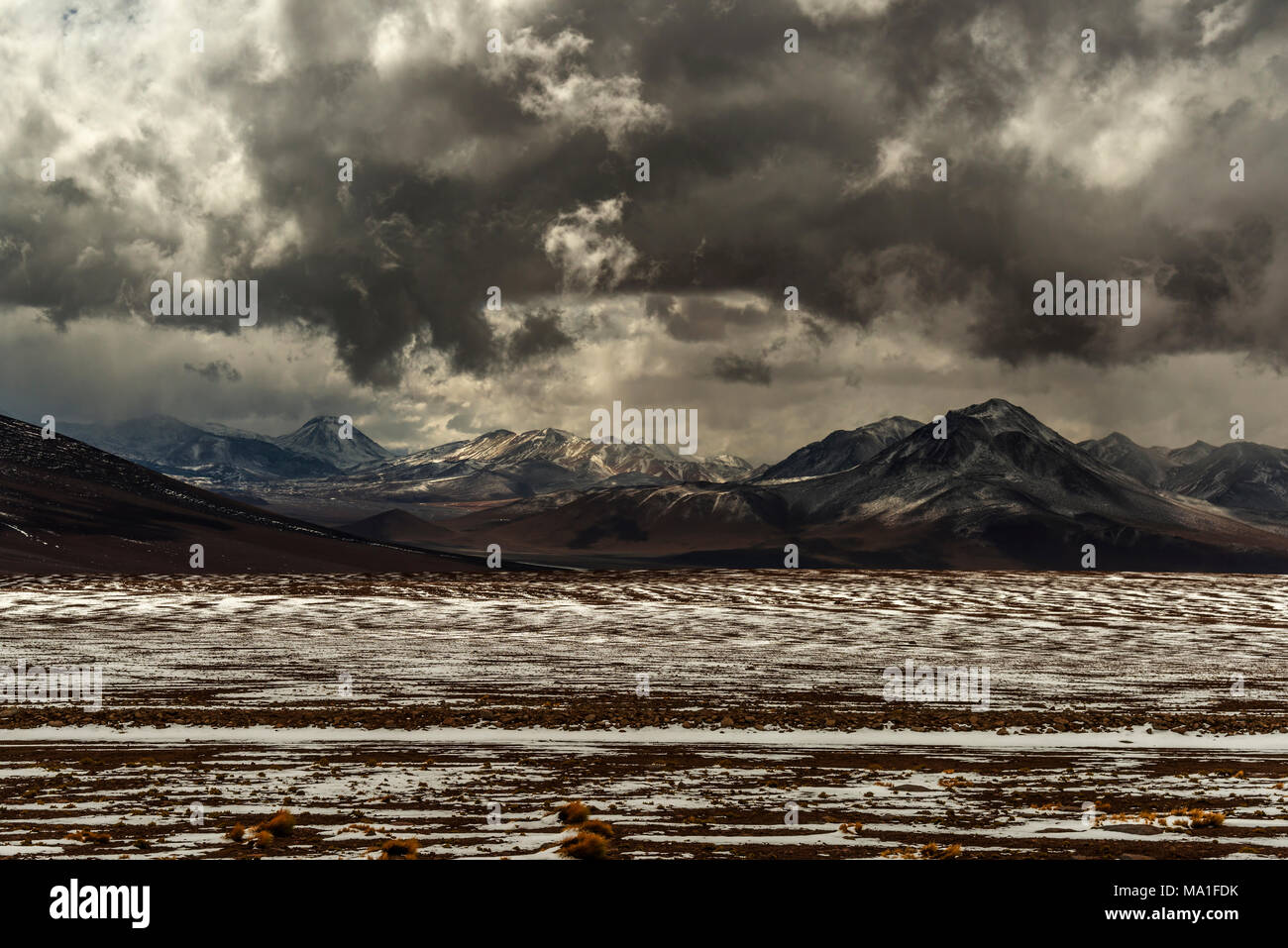 Bergkette der Cordillera de los Andes, auf der Grenze zwischen Argentinien und Chile Stockfoto