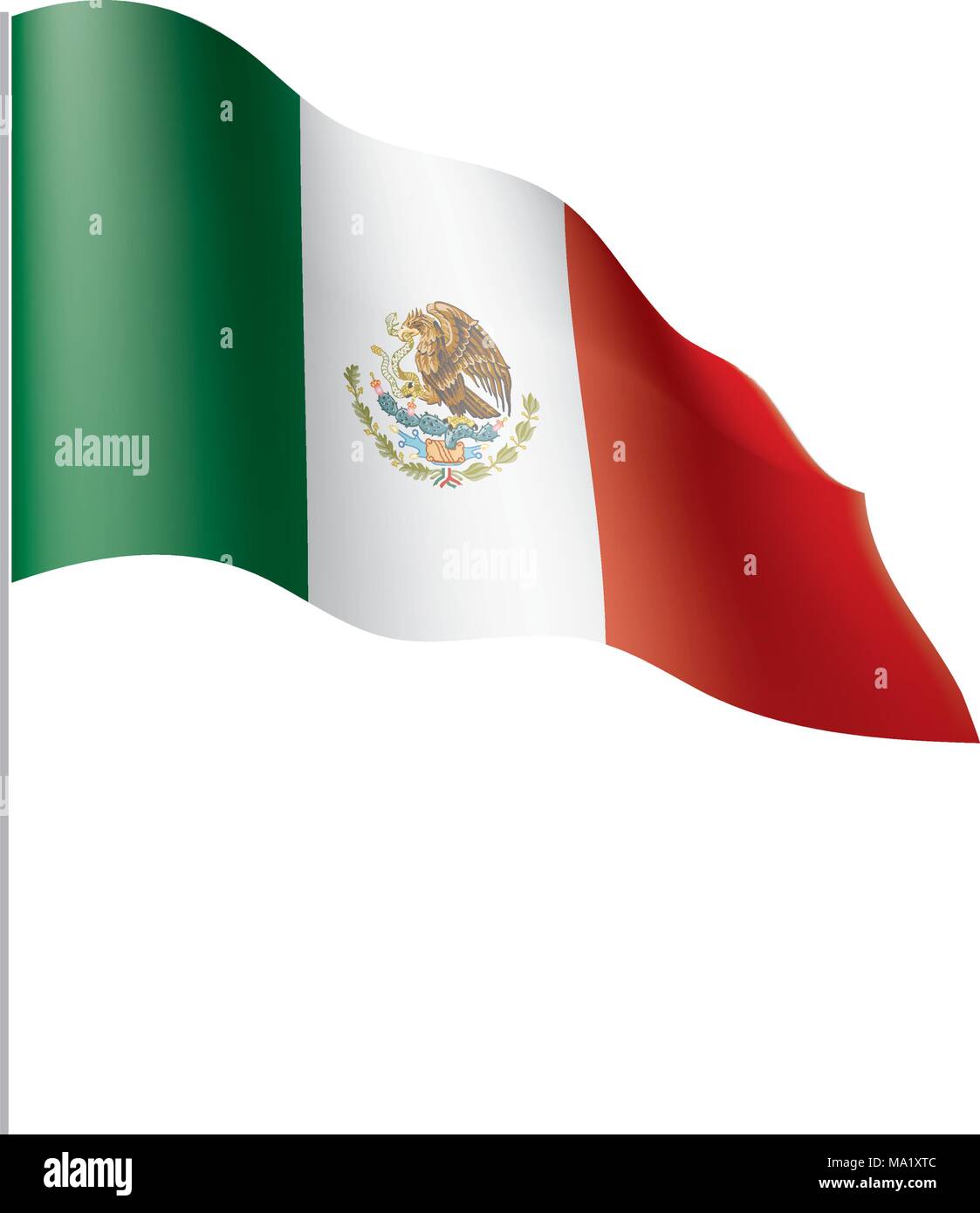 Mexikanische Flagge, Vektor, Abbildung Stock Vektor