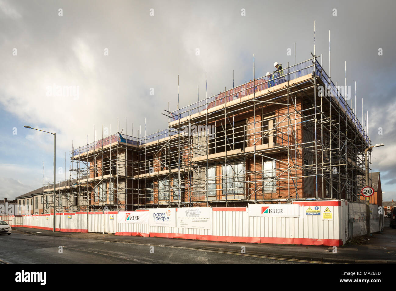 Ein Kier und Orte für Menschen Baustelle Stockfoto