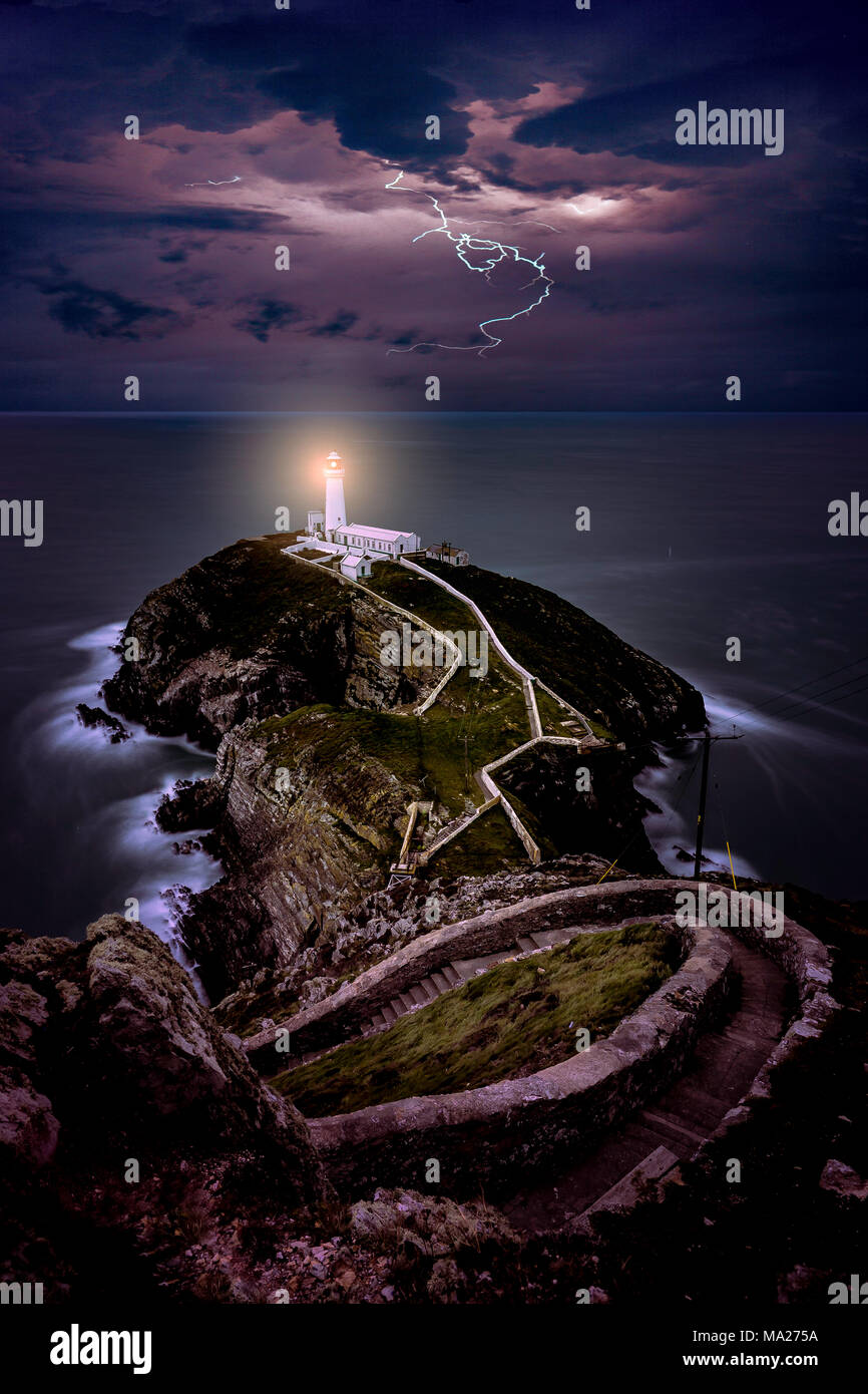 South Stack Leuchtturm, Holyhead, Anglesey Stockfoto