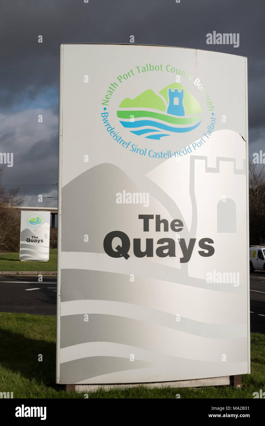 Die Quays Baglan Energy Park Briton Ferry Neath Port Talbot Wales Stockfoto