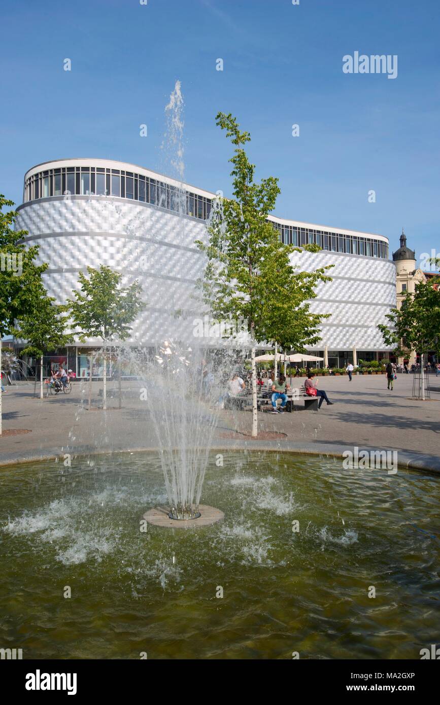 Ddr-Architektur: die "blechdose" auf Richard Wagner Platz, Leipzig, Deutschland Stockfoto