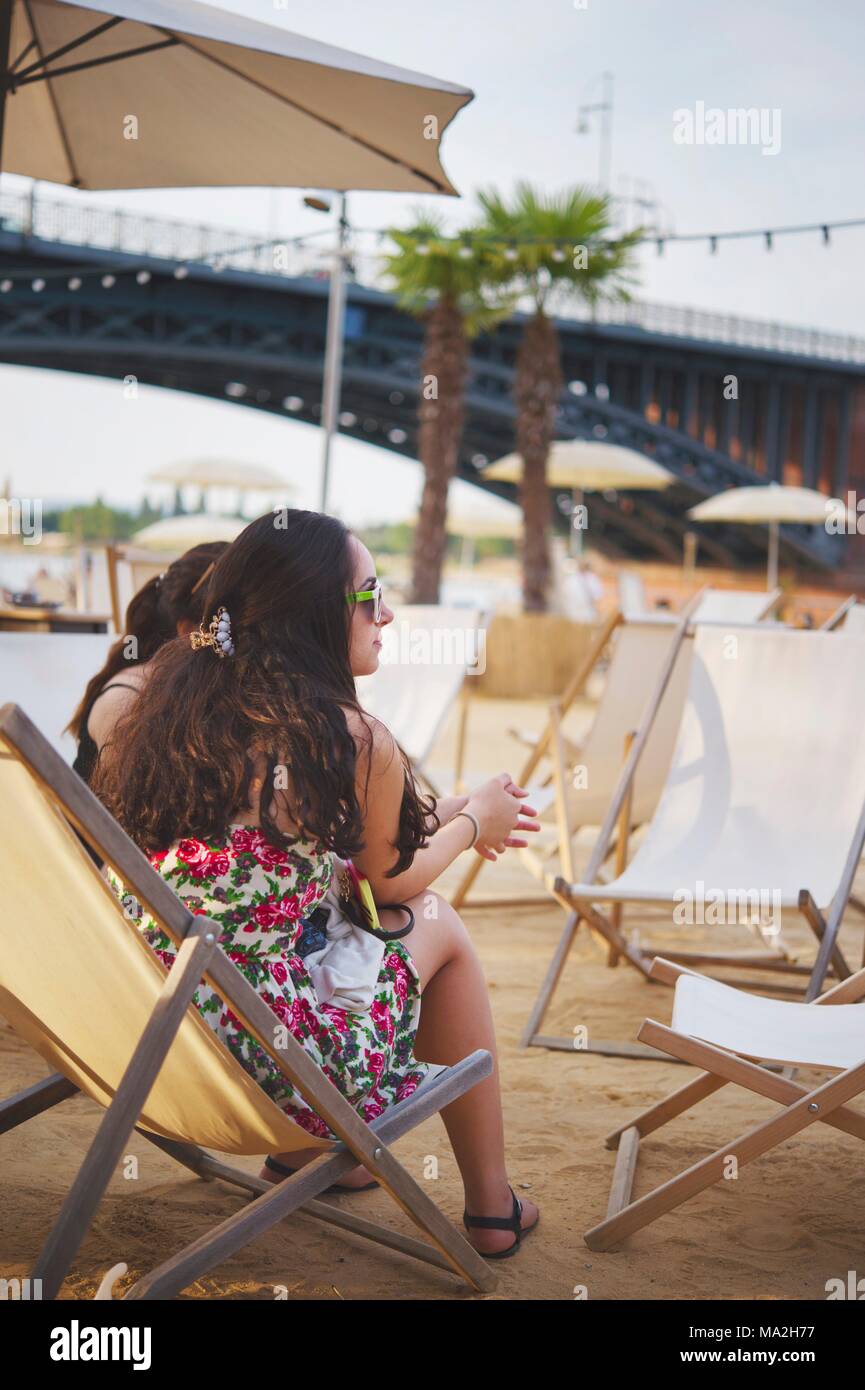 Der Beach Club in Mainz. Stockfoto